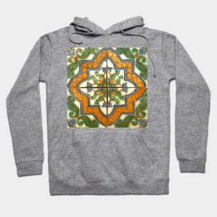 16th Century Spanish Floral Tile Pattern Hoodie